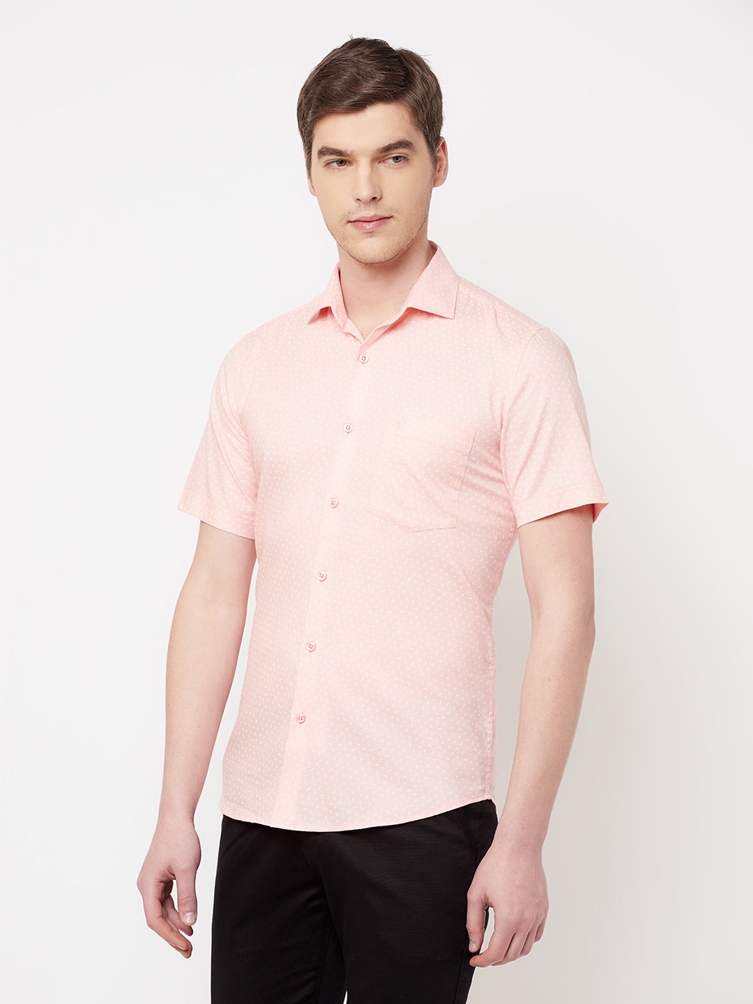 Pink Printed Casual Shirt - Men Shirts