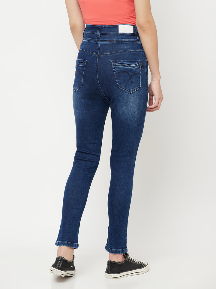 Blue Light Fade High Waist Jeans - Women Jeans