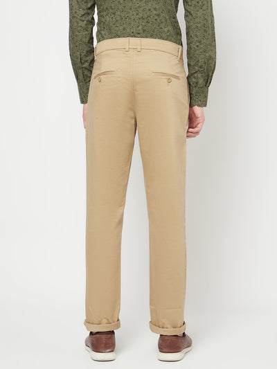 Beige Casual Trousers - Men Trousers