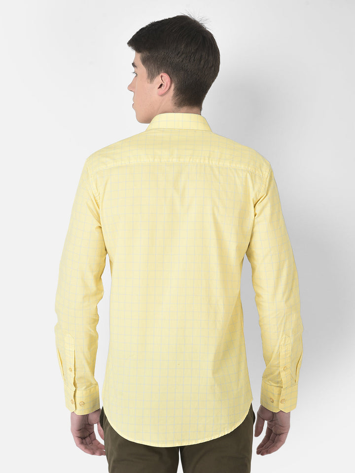  Lime Yellow Graph Checked Shirt