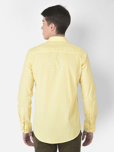  Lime Yellow Graph Checked Shirt