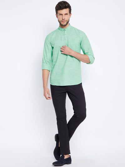 Mint Green Kurta - Men Kurtas