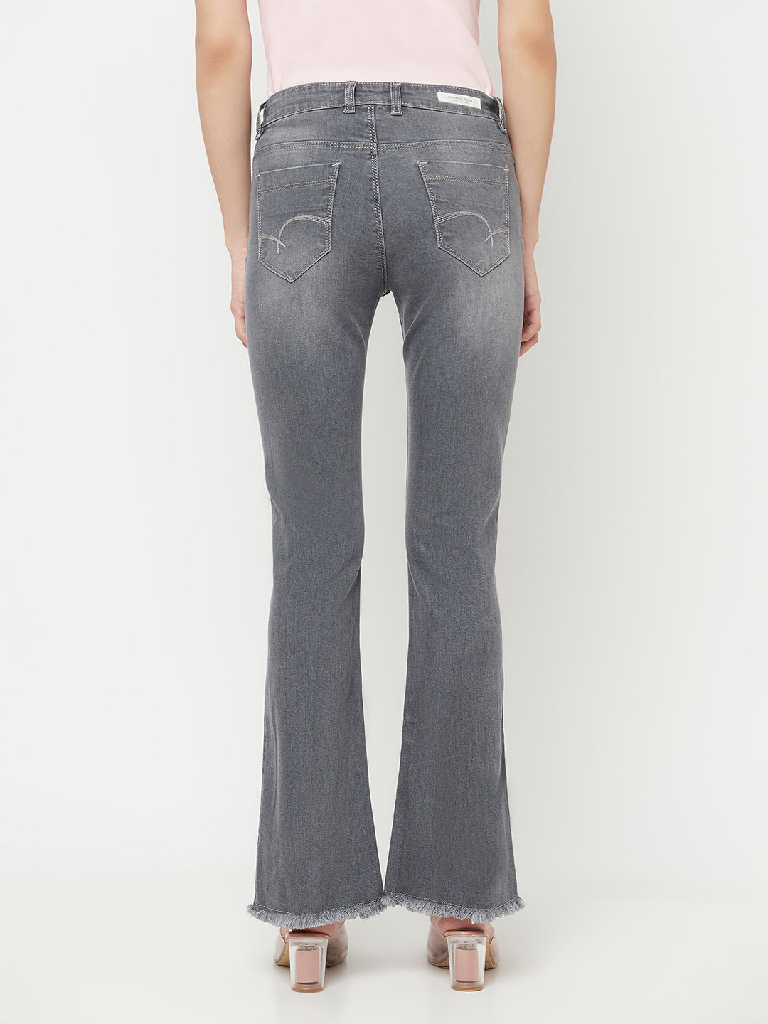 Grey Light Fade Bootcut Jeans - Women Jeans