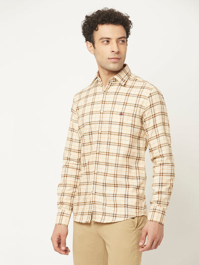   Cream Shirt in Tartan Checks 