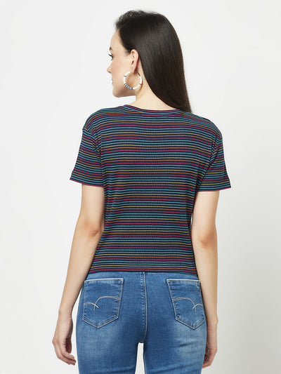  Dark Rainbow Striped T-Shirt