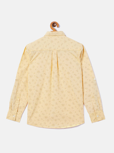 Yellow Printed Casual Shirt - Boys Shirts