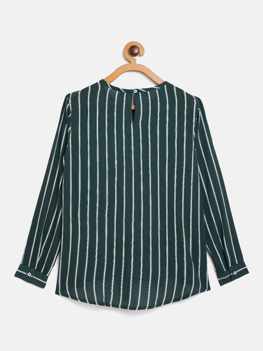 Green Striped tie-up Top - Girls Tops