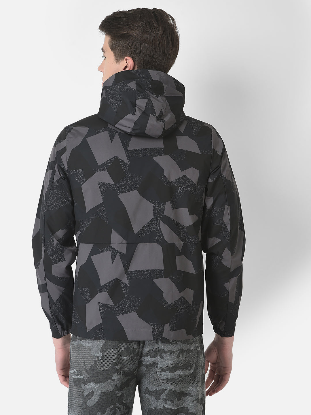  Black Abstract Print Jacket