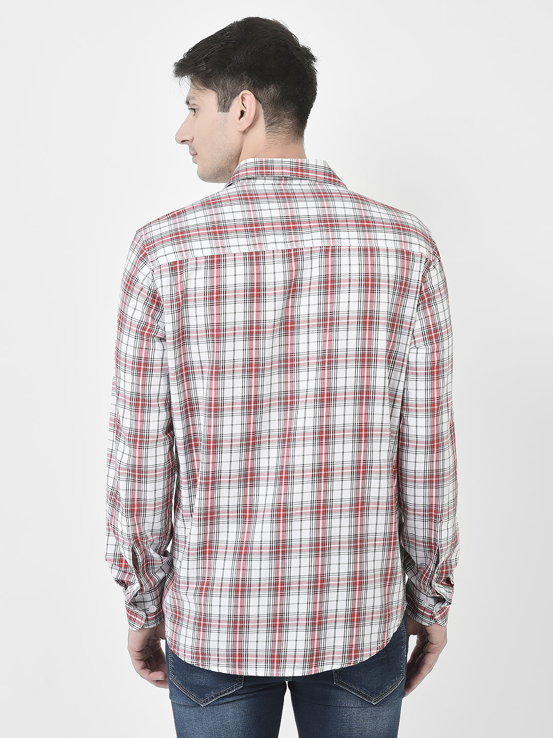 Red Flannel Shirt-Men Shirts-Crimsoune Club