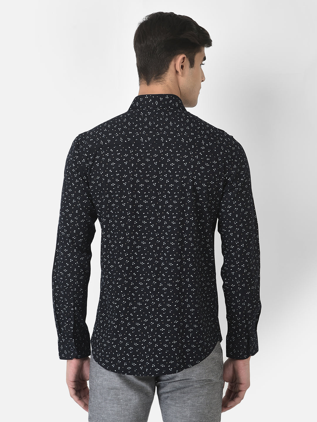  Navy Blue Shirt in Blended Cotton 