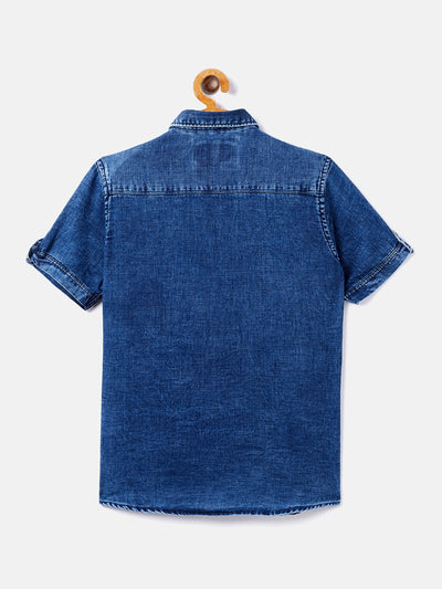 Navy Blue Denim Shirt - Boys Shirts