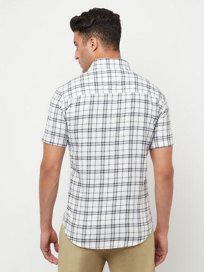 White Checked Shirt - Men Shirts