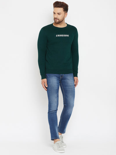 Green Printed Sweatshirt - Men Sweatshirts