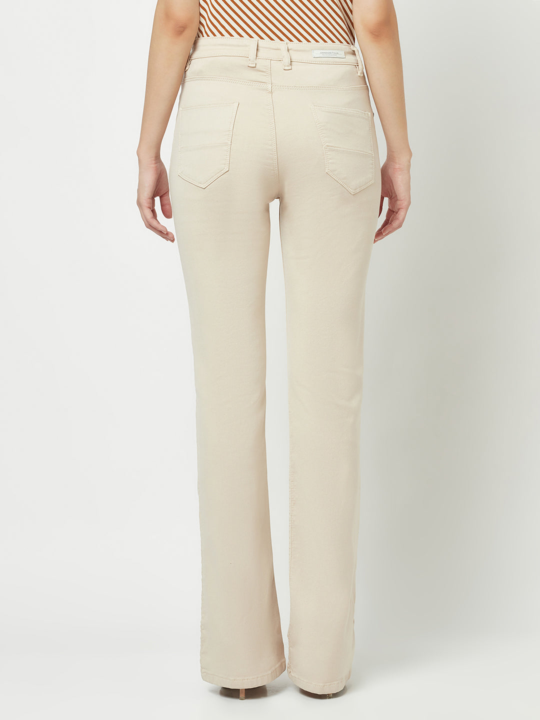  Beige Boot-Cut Jeans