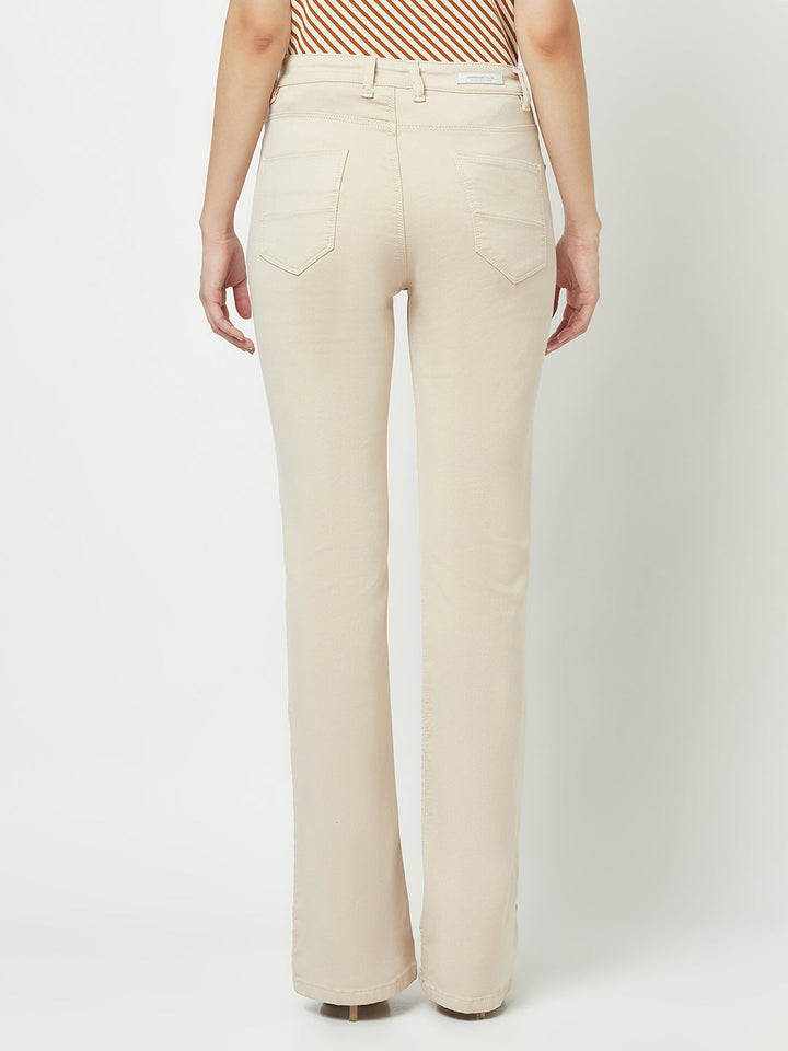  Beige Boot-Cut Jeans