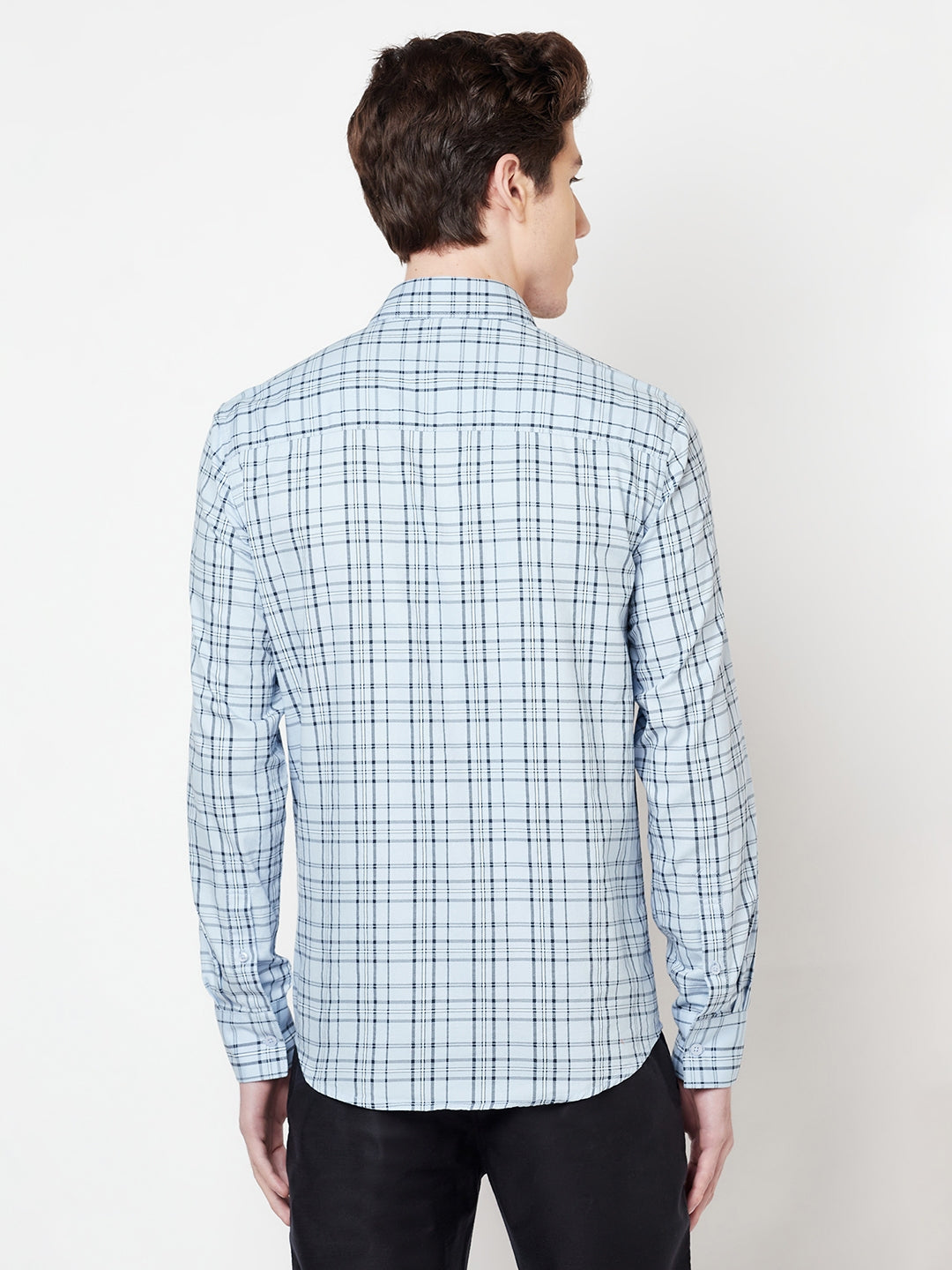 Blue Checked Shirt - Men Shirts