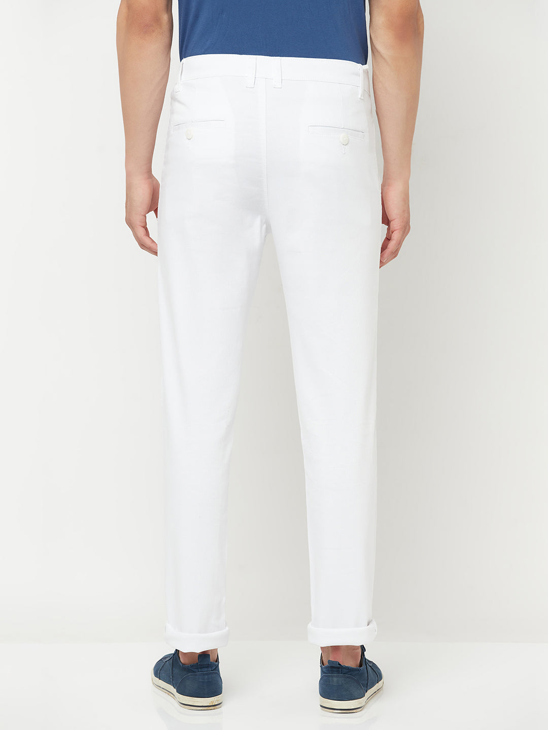 White Casual Trousers - Men Trousers