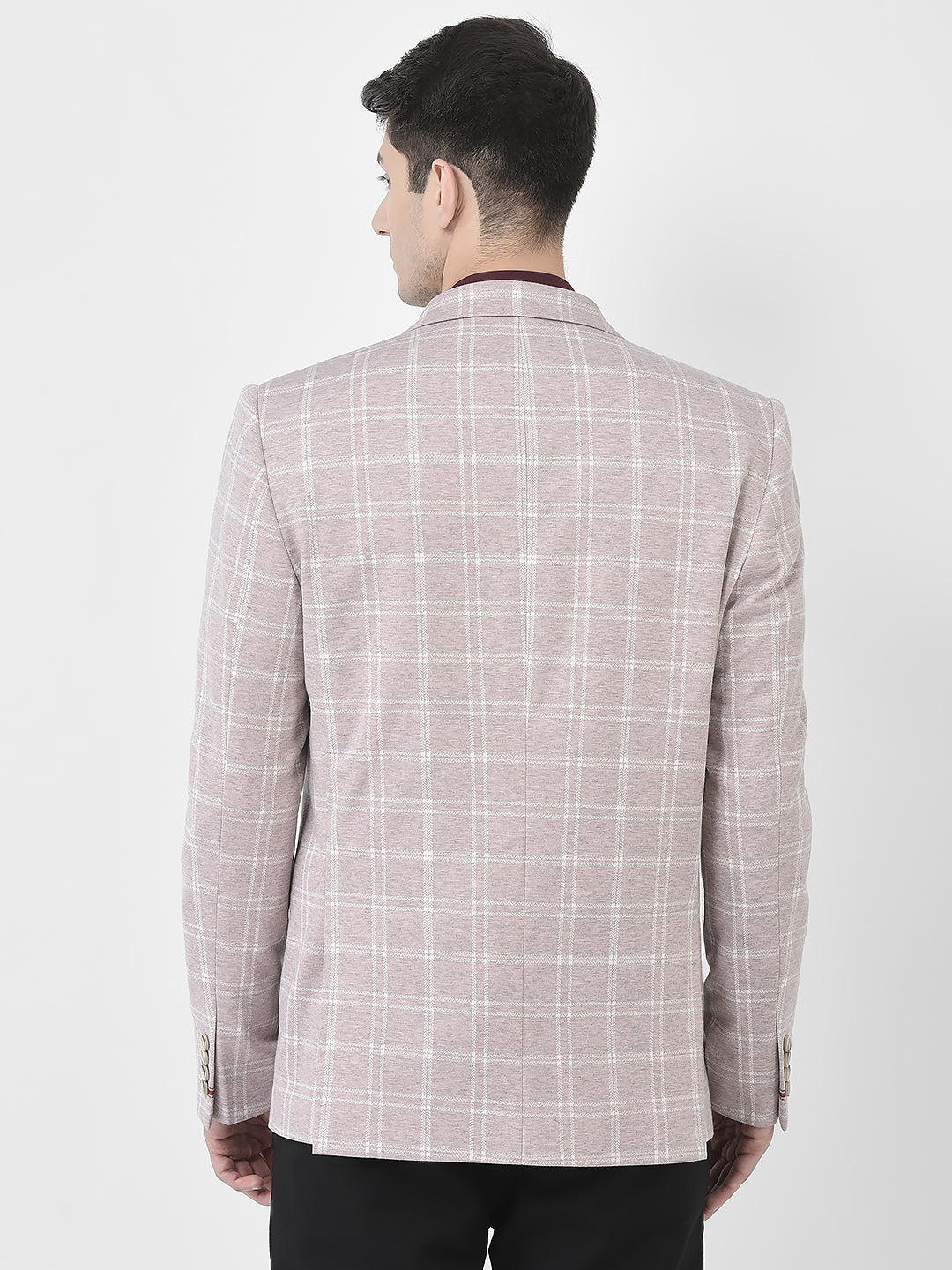  Dusty Pink Checked Blazer