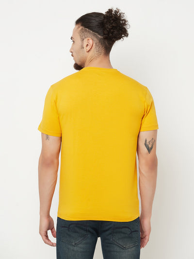 Mustard Round Neck T-Shirt - Men T-Shirts