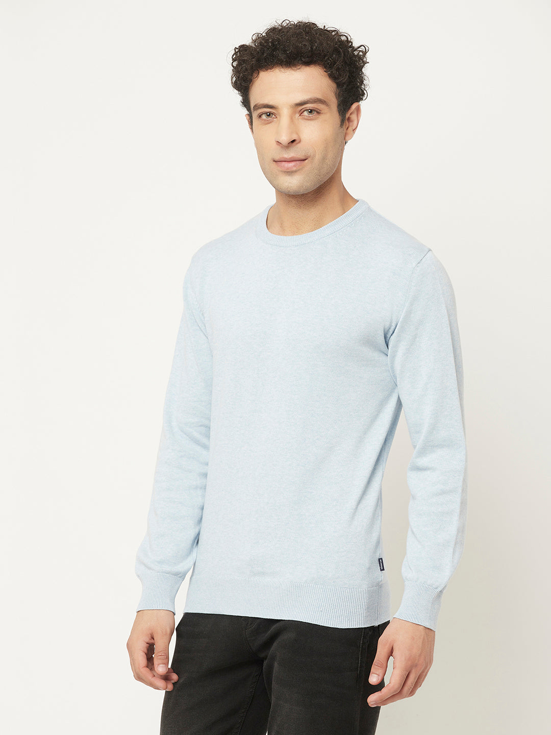 Light Blue Sweater in Pure Cotton Crimsoune Club