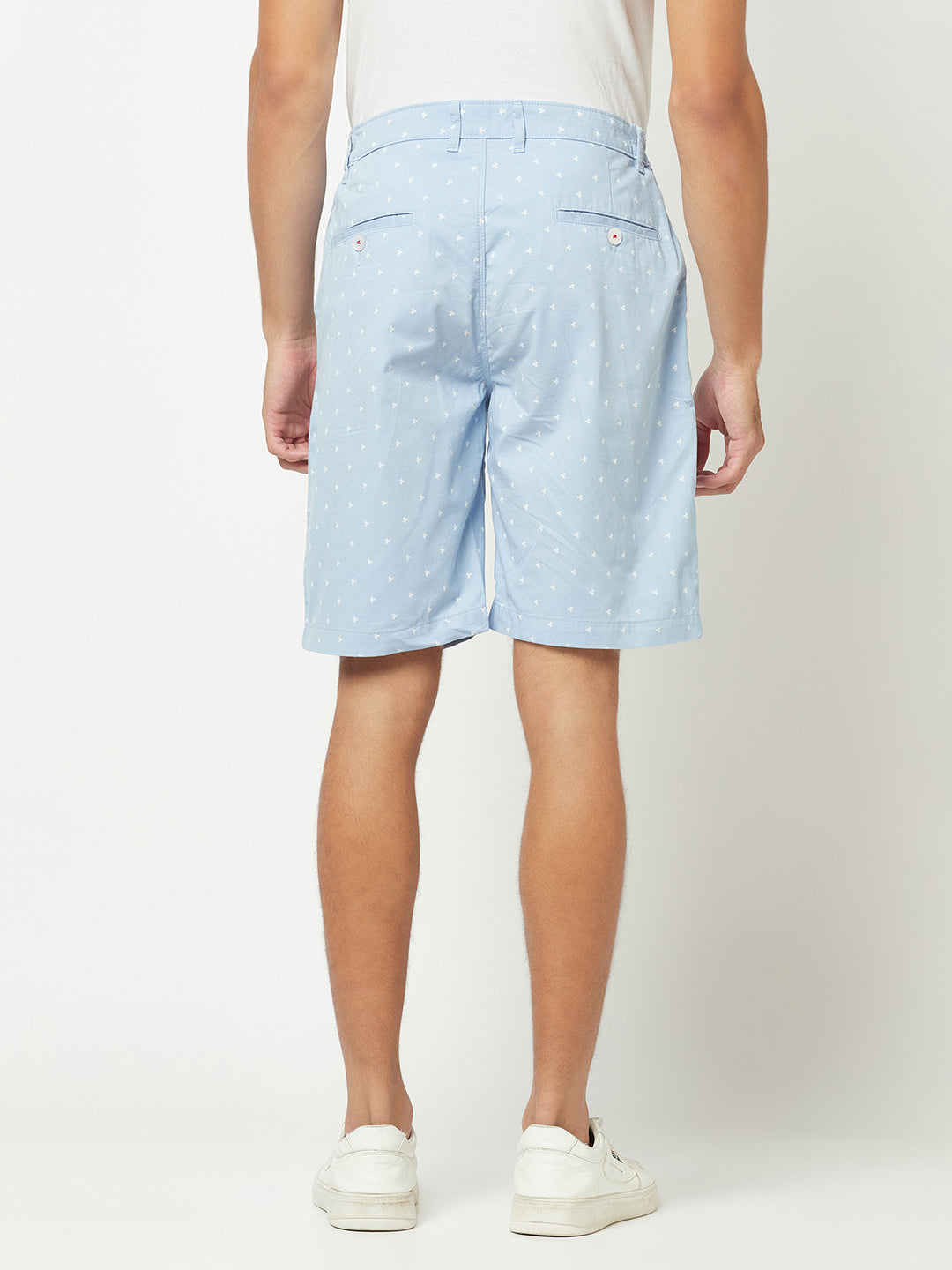 Blue Graphic Print Chino Shorts