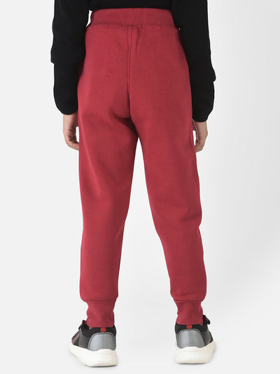 Red Joggers with Draw-cord Detailing 