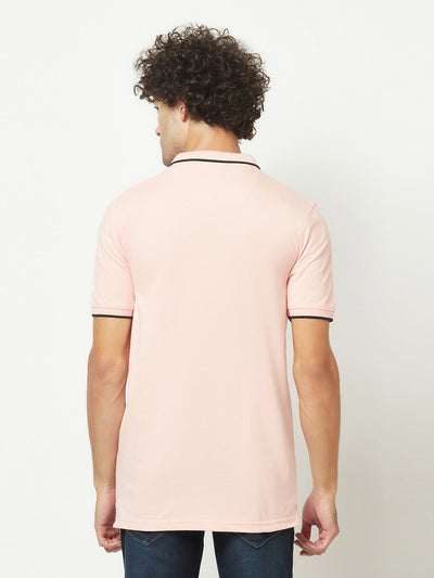  Peach Minimal Polo T-Shirt