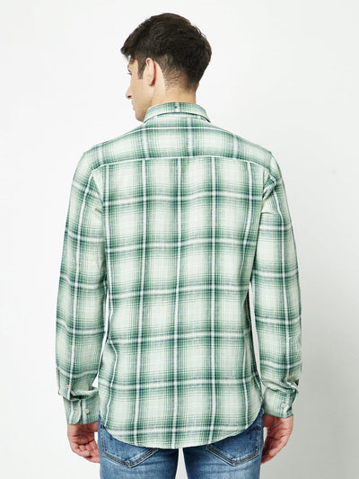  Green-Toned Checkered Shirt