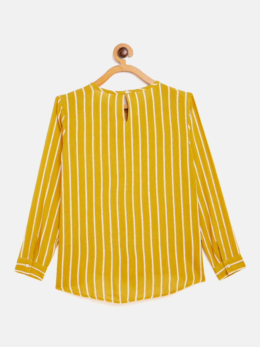 Yellow Striped tie-up Top - Girls Tops