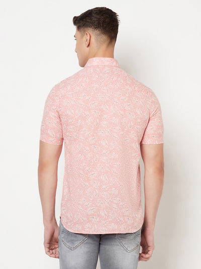 Pink Floral Linen Shirt - Men Shirts
