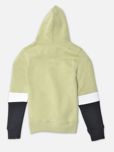 Olive Colourblocked Hooded Sweatshirt - Girls Sweatshirts