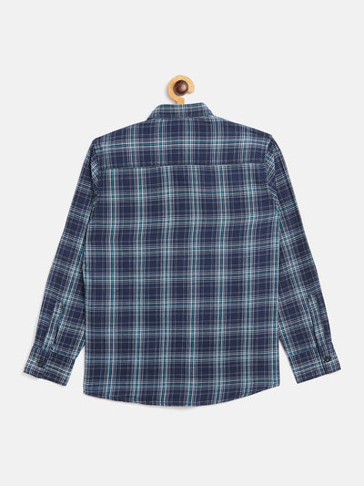 Blue Checked Full Sleeves Shirt - Boys Shirts
