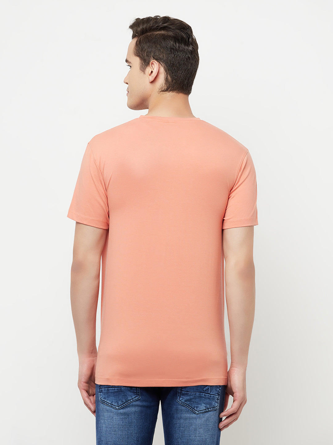Peach V-Neck T-Shirt - Men T-Shirts