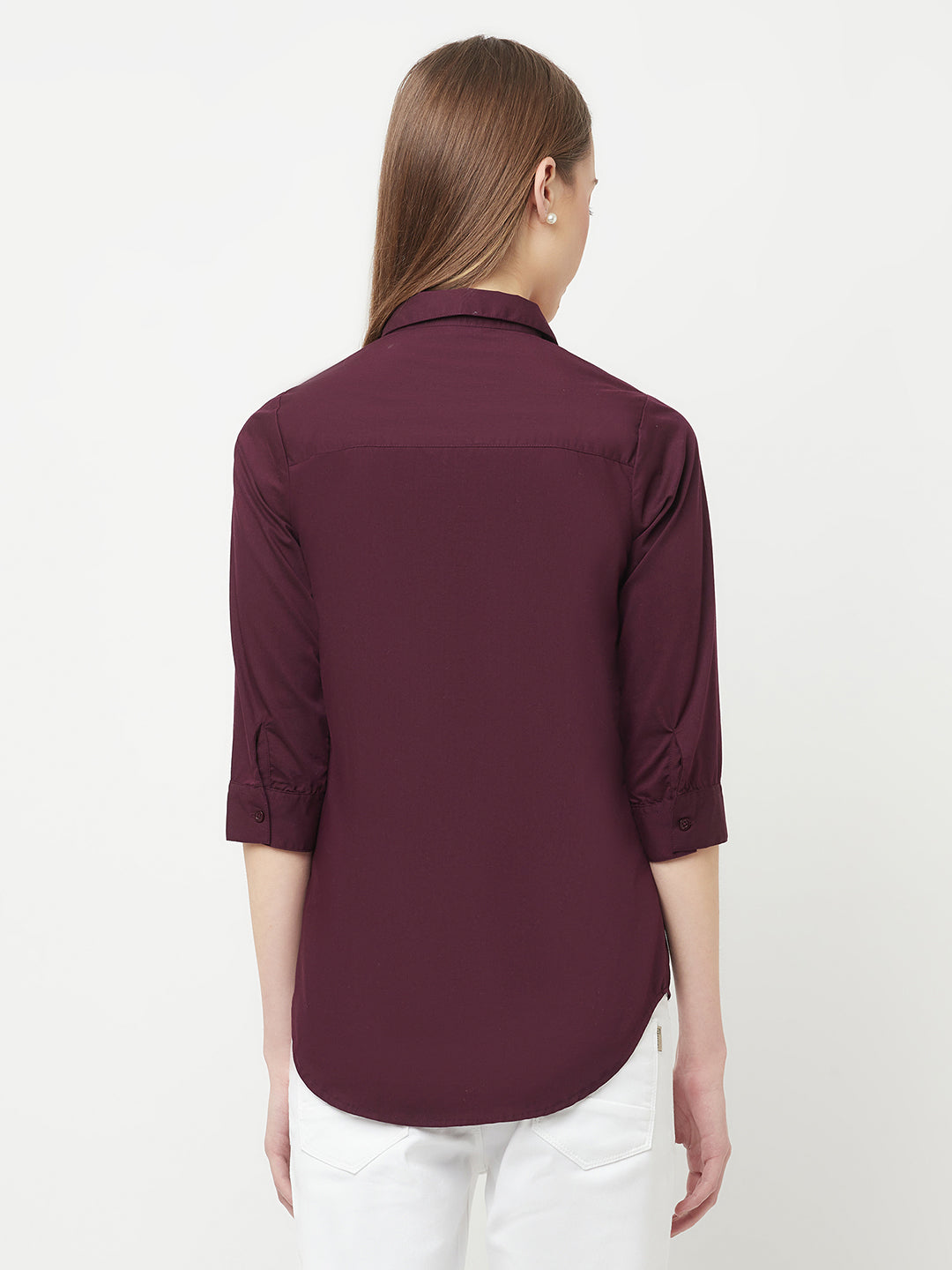 Maroon Casual Shirt - Women Tops