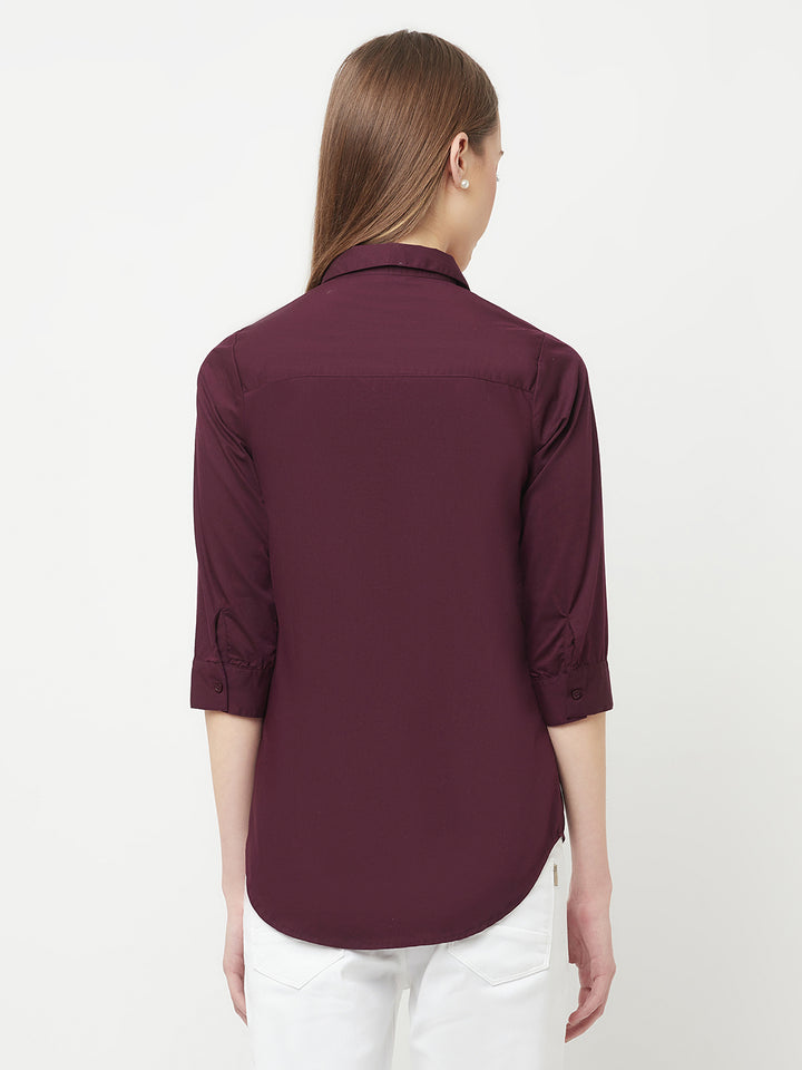 Maroon Casual Shirt - Women Tops