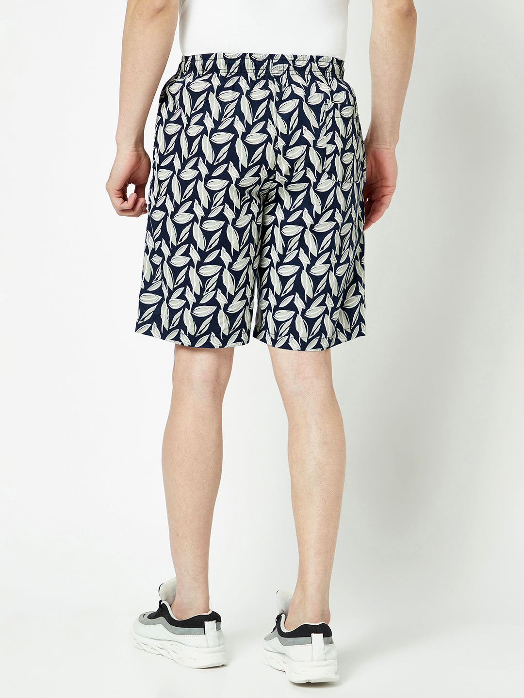  Polished Navy Blue Floral Shorts