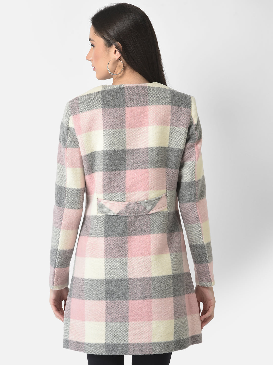  Multi-Coloured Checkered Over Coat