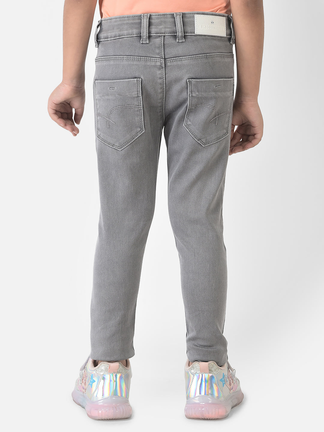 Grey Jeans with Logo Detailing 