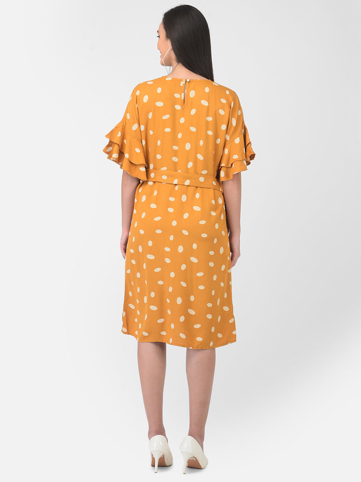 Orange Polka Dot Dress - Women Dresses