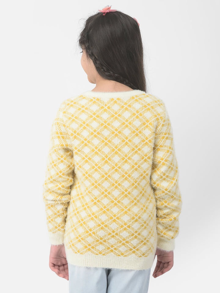  Mustard Yellow Checkered Sweater 