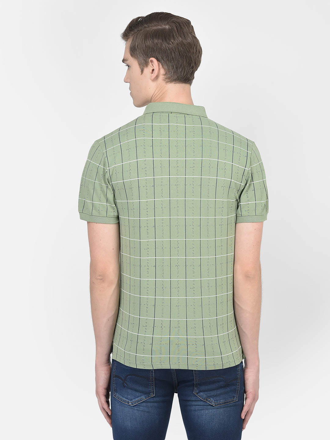  Checked Fern Polo T-Shirt