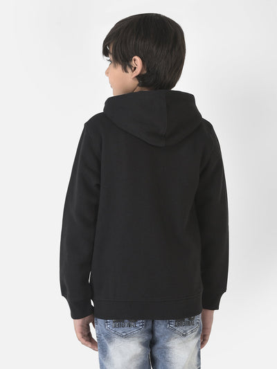  Black Minimalistic Zipper Sweatshirt