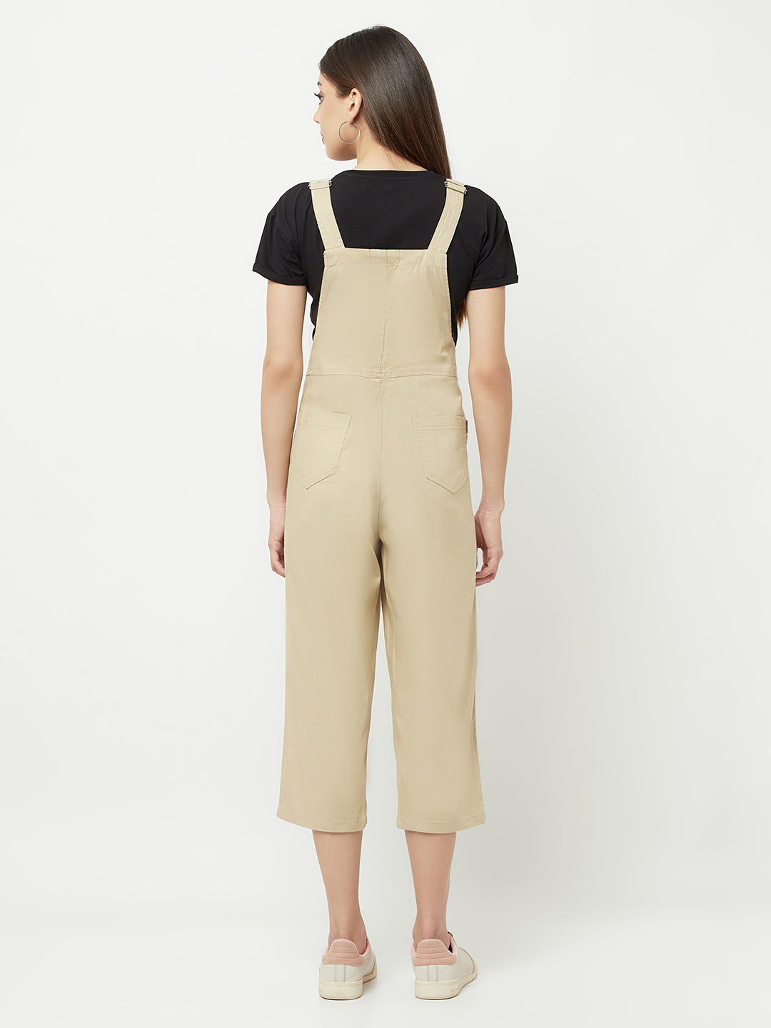 Beige Linen Dungarees - Women Dungarees