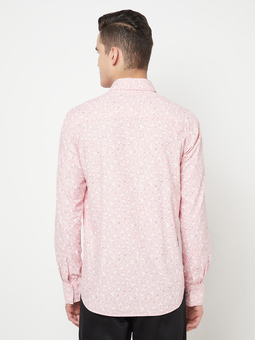 Pink Floral Printed Shirt - Men Shirts