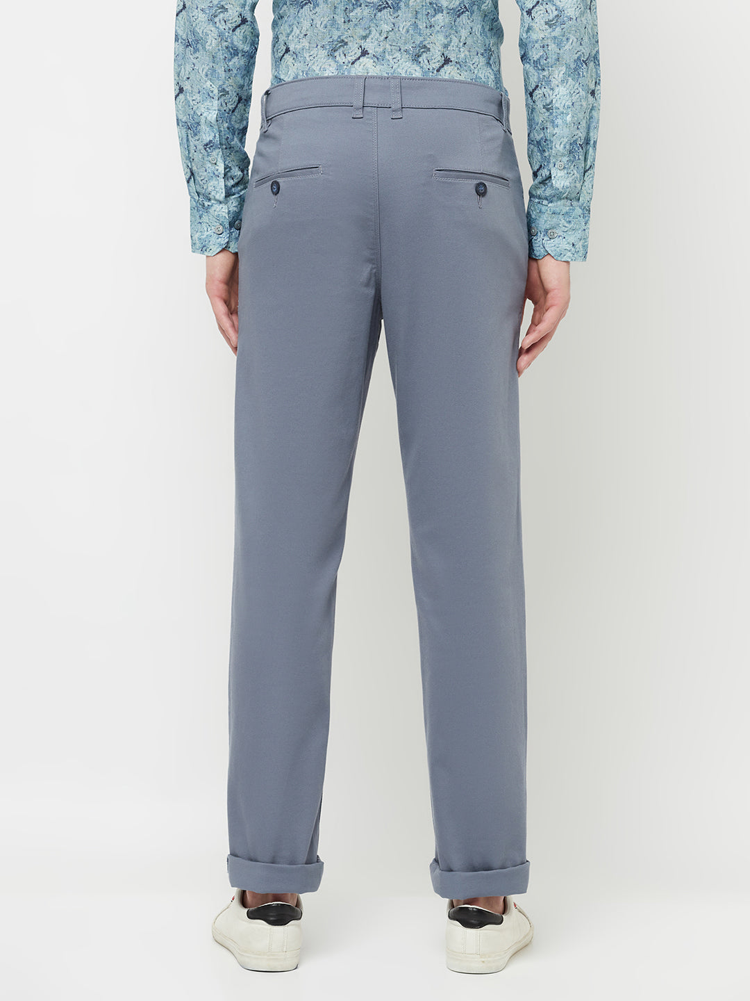 Blue Casual Trousers - Men Trousers