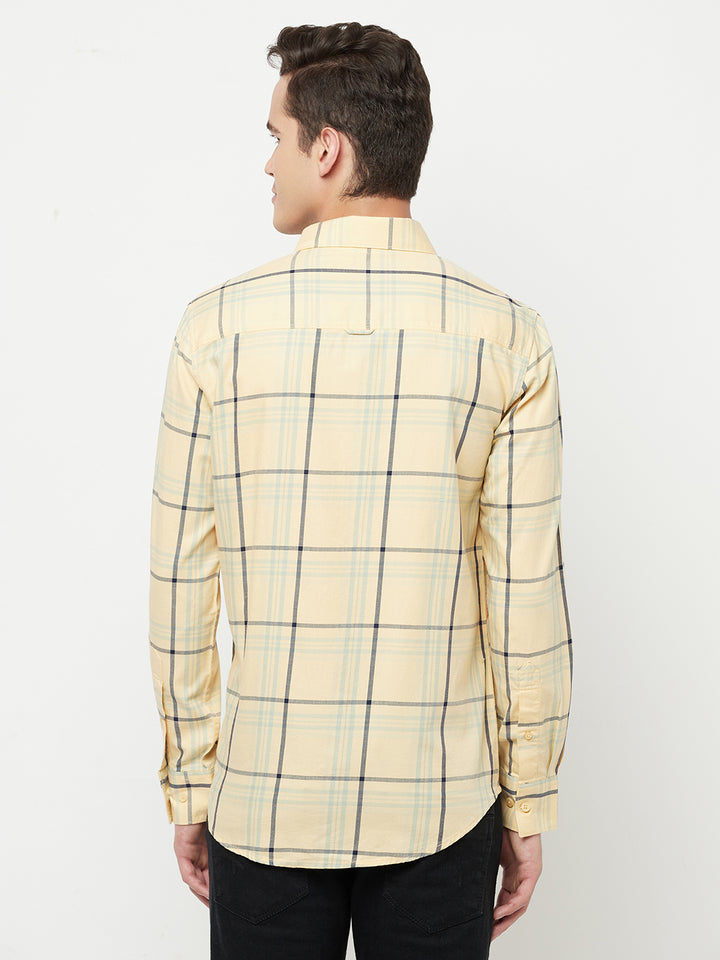 Yellow Checked Shirt - Men Shirts