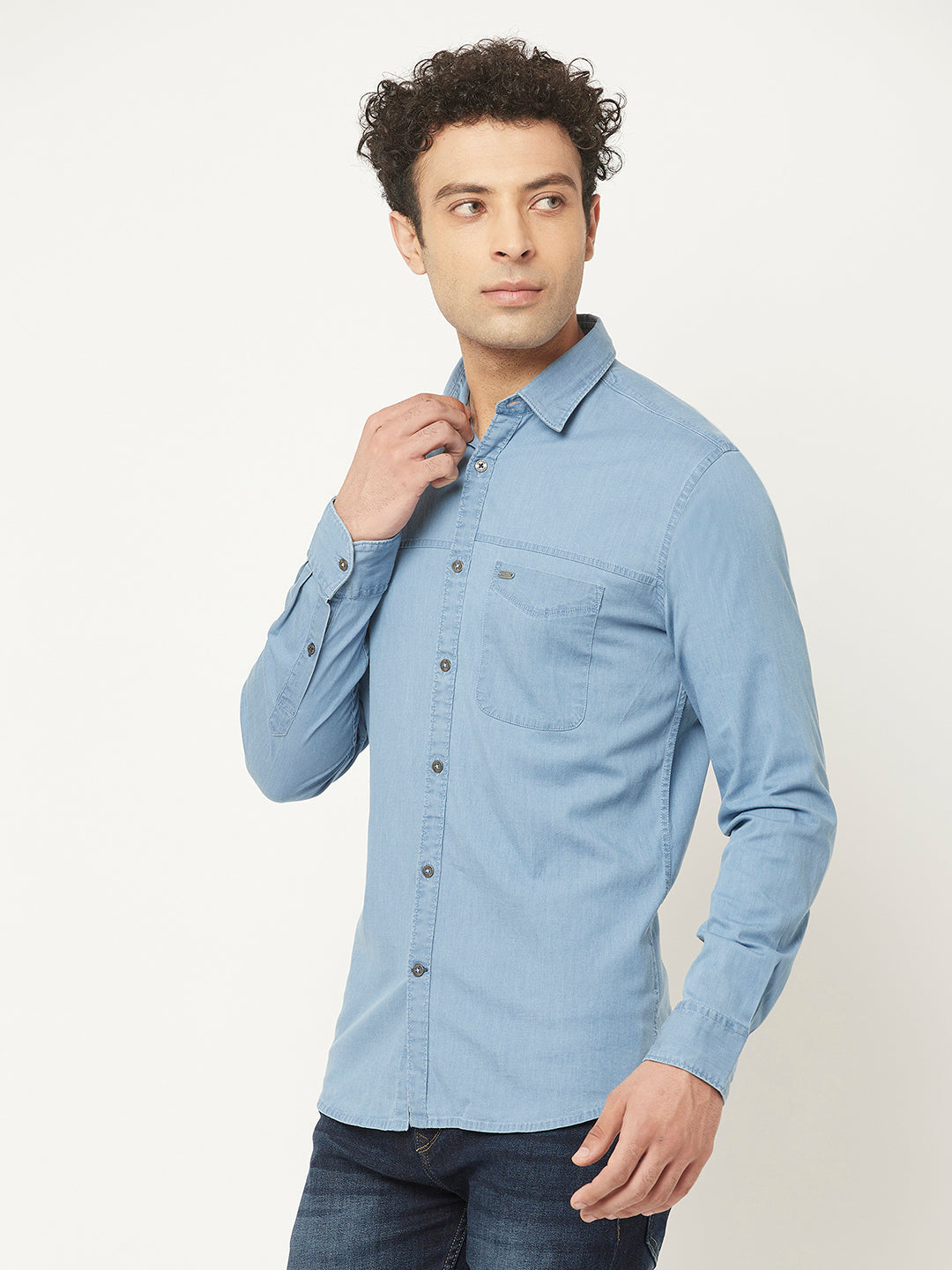 Sky blue jeans shirt 2025