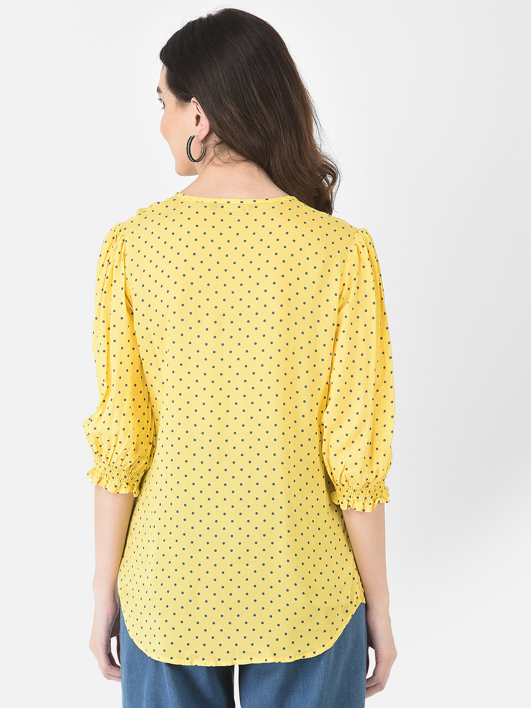 Yellow Polka Top - Women Tops