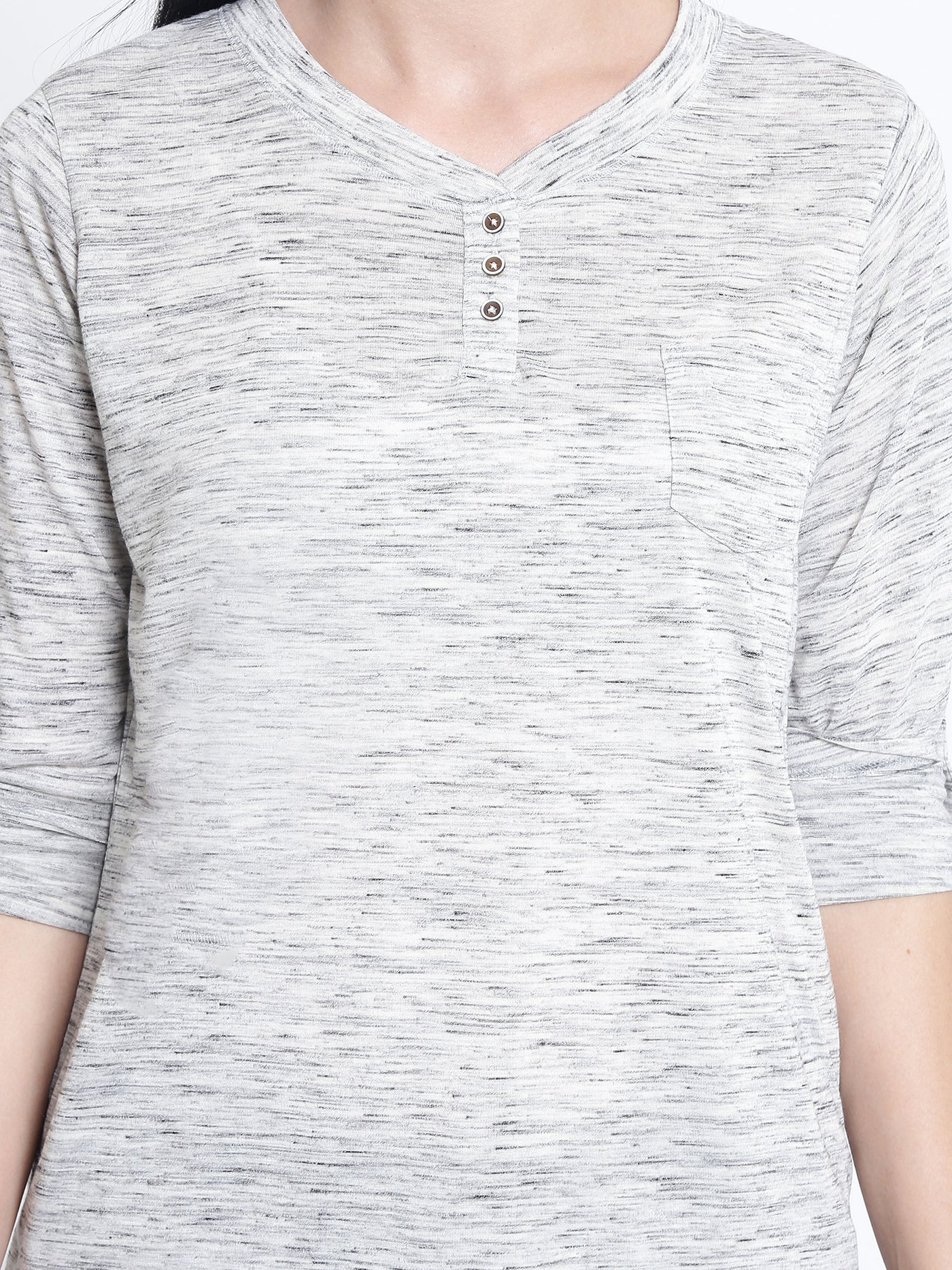 Grey Roll up Sleeves T-shirt - Women T-Shirts