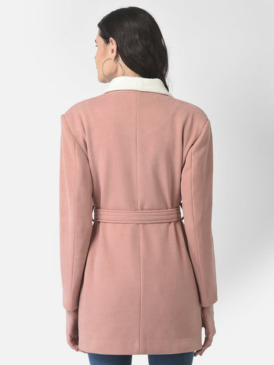  Belted Pink Overcoat